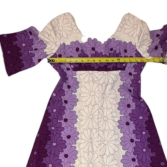 Vintage Empire Waist Floral Maxi Dress with Bell Sleeves | Women's 4 | Ui-Maikai - Picture 6 of 8